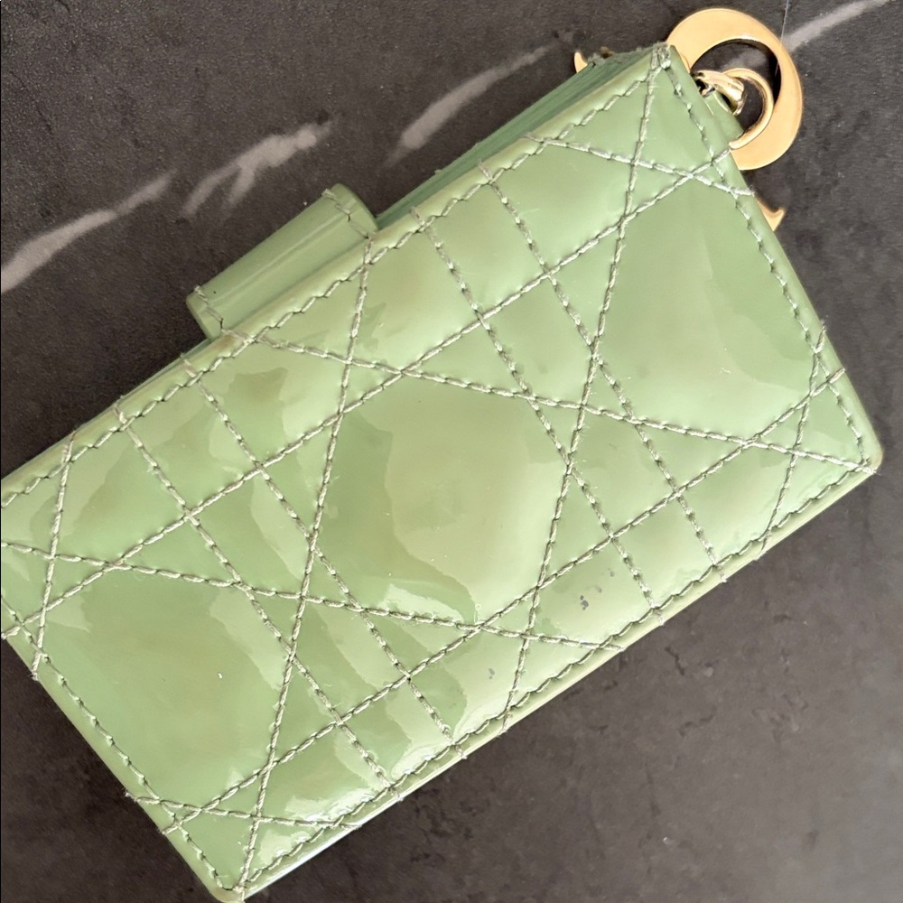 Dior Olive Green Patent Leather Key Holder - Picture 4 of 6